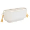 atmosphera Jarrones Y Vasos|Estilo Étnico>Maceta SOLEYA blanca de cerámica 30cm