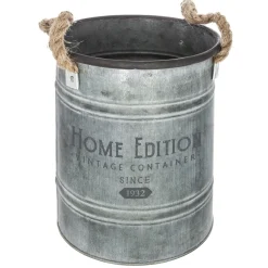 atmosphera Jarrones Y Vasos|Estilo Rústico>Maceta Tamaño 2/2 22.5x24.3Cm Zinc