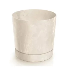 Complementos>Maceta TUBO efecto cemento beige 32.6x33.8x33.8cm
