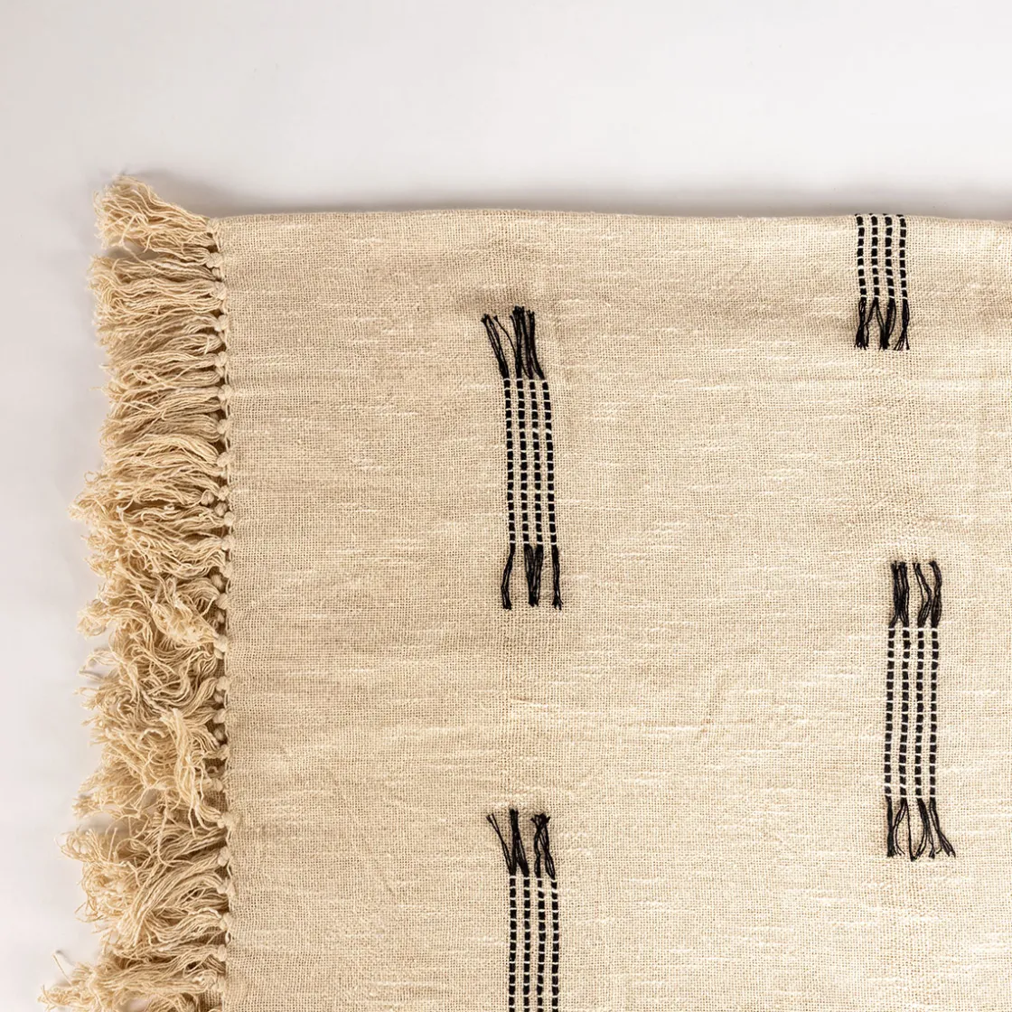 atmosphera Mantas>Manta beige con flecos 125x150cm