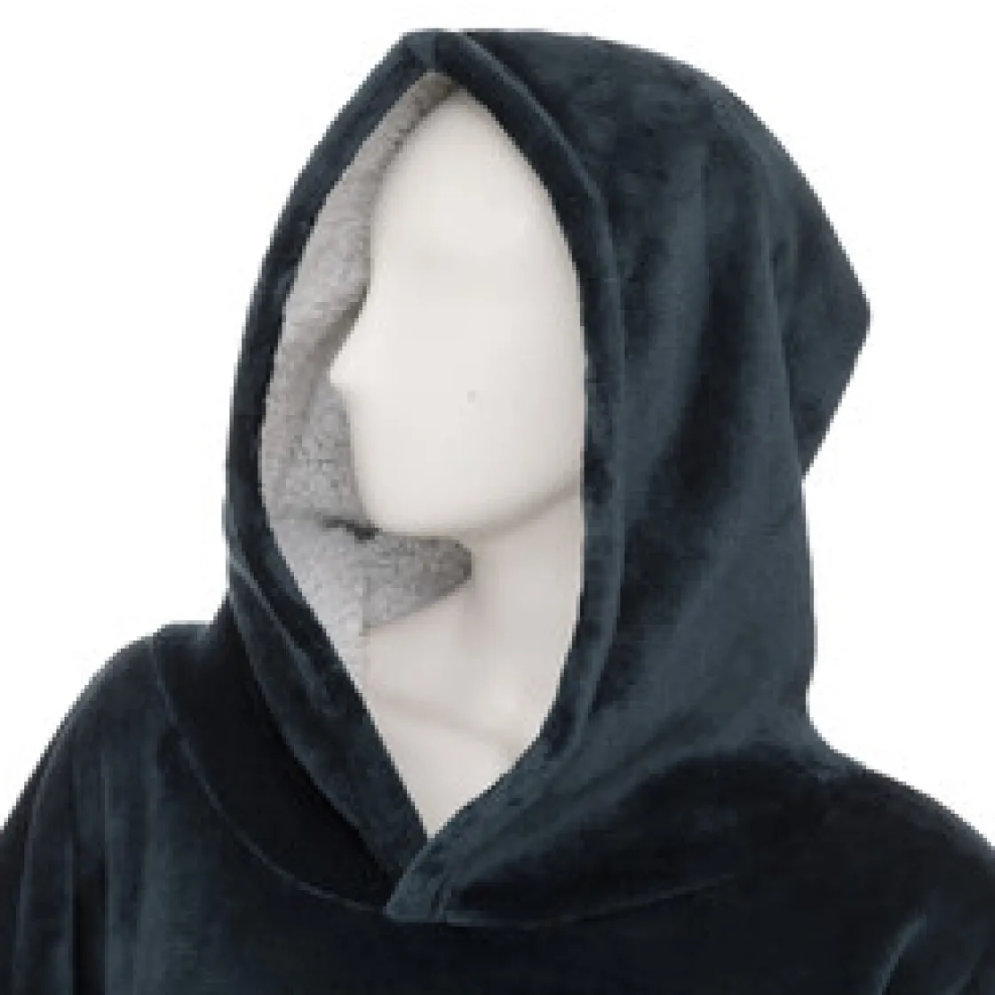 atmosphera Mantas>Manta Sudadera C/Capucha Azul Petróleo