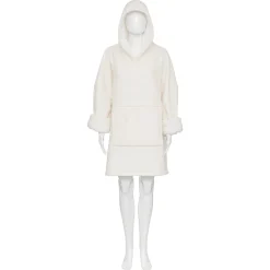 atmosphera Mantas>Manta Sudadera Con Capucha Bouclé Marfil