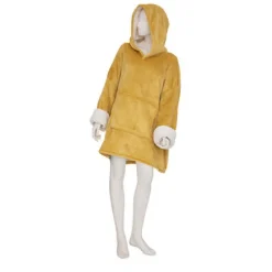 atmosphera Mantas>Manta Sudadera Con Capucha Ocre