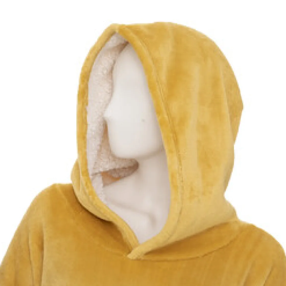 atmosphera Mantas>Manta Sudadera Con Capucha Ocre