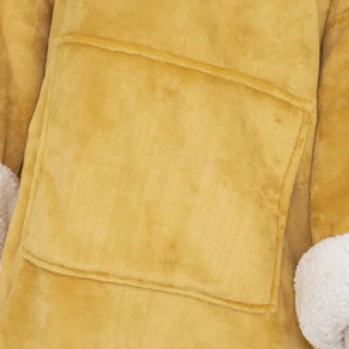 atmosphera Mantas>Manta Sudadera Con Capucha Ocre