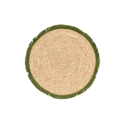 Manteles, Servilletas Y Manteles Individuales>Mantel individual con flecos verde 38cm