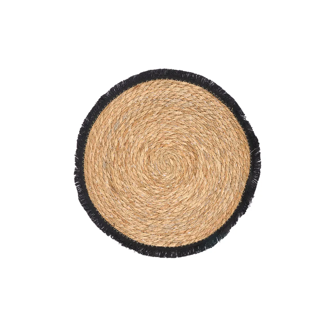 Manteles, Servilletas Y Manteles Individuales>Mantel individual con flecos negro 38cm
