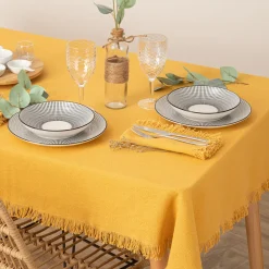 atmosphera Manteles, Servilletas Y Manteles Individuales>Mantel Maha Amarillo De Algodón 150x250
