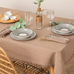 atmosphera Manteles, Servilletas Y Manteles Individuales>Mantel Maha Gris De Algodón 150x250Cm