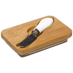 Cajas Y Frascos>Mantequera Ceram. Tapa Bambú Y Cuchillo