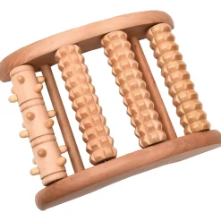 Accesorios De Baño>Masajeador De Pies De Madera Con 4 Rodillos