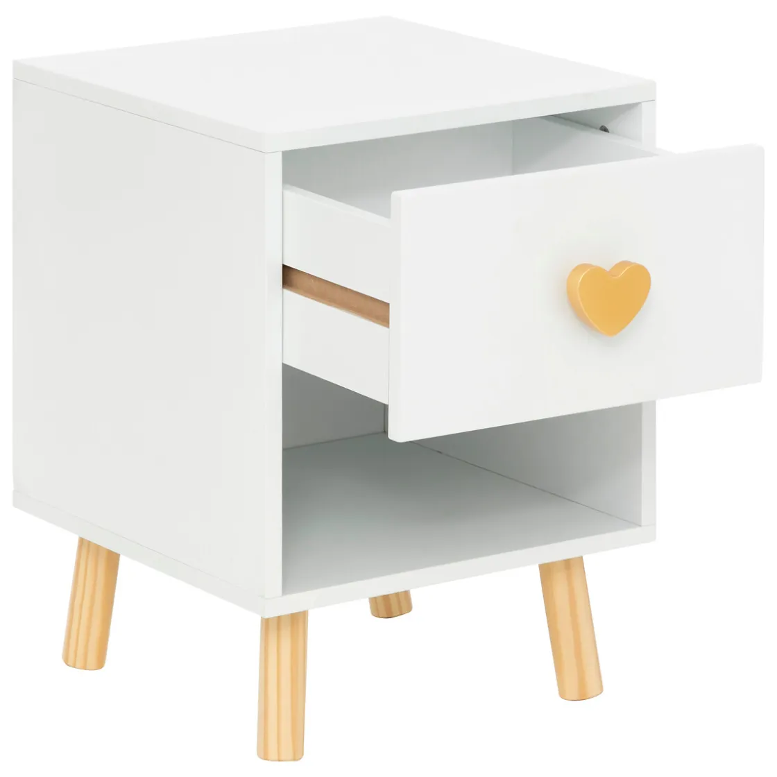 atmosphera4kids Mobiliario>Mesa Auxiliar Con Corazones Blanca