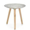 Mesas Bajas Y Auxiliares>Mesa auxiliar de madera tapa decoración espiral
