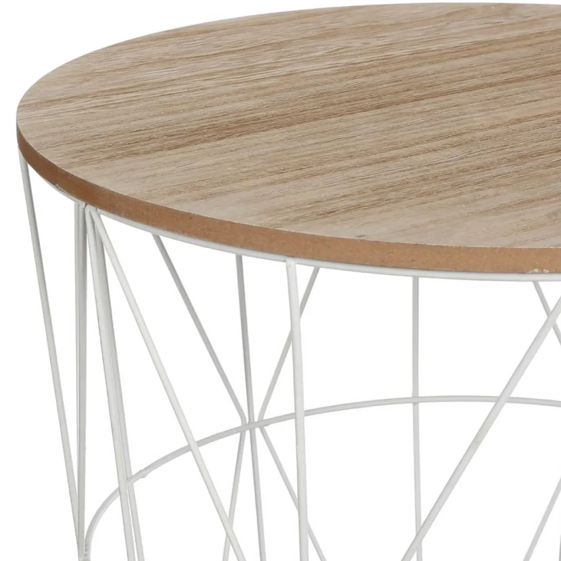 atmosphera Mesas Bajas Y Auxiliares|Estilo Industrial>Mesa Auxiliar Kumi De Mdf Metal 40x41Cm