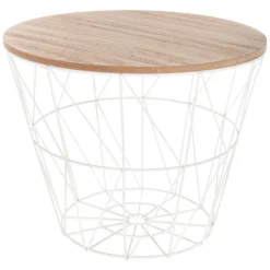 atmosphera Mesas Bajas Y Auxiliares|Estilo Contemporaneo>Mesa Auxiliar Kumi Mdf Metal 38x30.5Cm