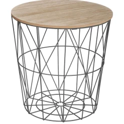 atmosphera Mesas Bajas Y Auxiliares|Estilo Industrial>Mesa Auxiliar Kumi Mdf/Metal 40x41Cm