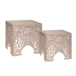 atmosphera Mesas Bajas Y Auxiliares|Estilo Étnico>Mesa Auxiliar Mdf Tam.2/2 45x45x47Cm