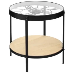 atmosphera Mesas Bajas Y Auxiliares|Estilo Industrial>Mesa Auxiliar Mdf/Vidrio 50.5x49Cm