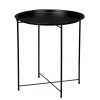 Mesas Bajas Y Auxiliares>Mesa de centro redonda negra de metal 47cm