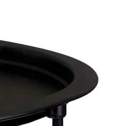 Mesas Bajas Y Auxiliares>Mesa de centro redonda negra de metal 47cm