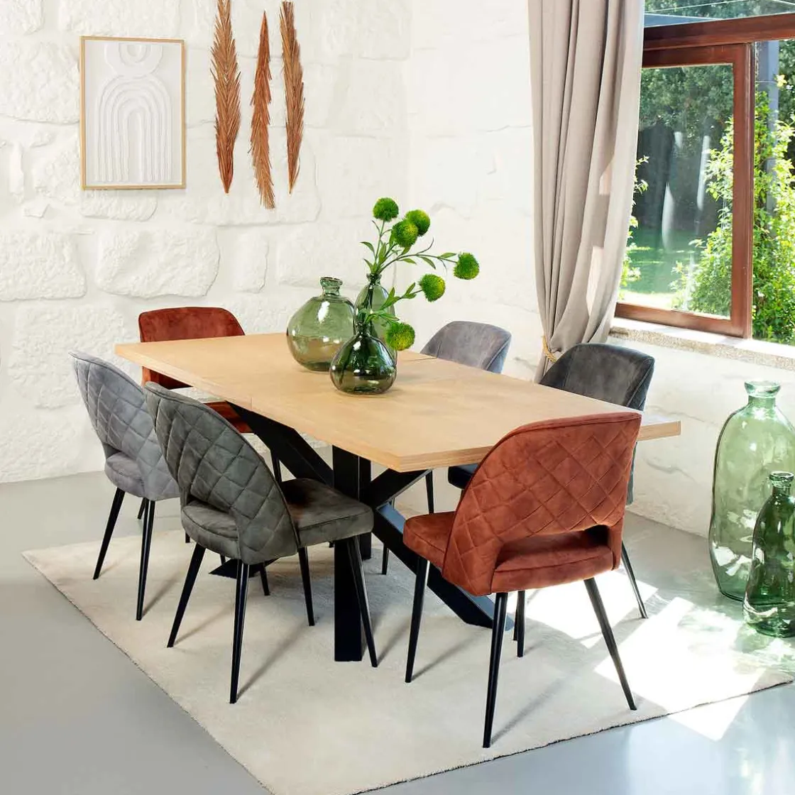 atmosphera Mesas Para Comer|Estilo Étnico>Mesa De Comedor Exten. 180-220x90Cmx76Cm
