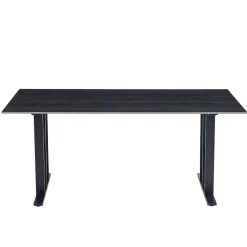 Mesas Para Comer>Mesa de comedor PISA negra con tablero de cerámica