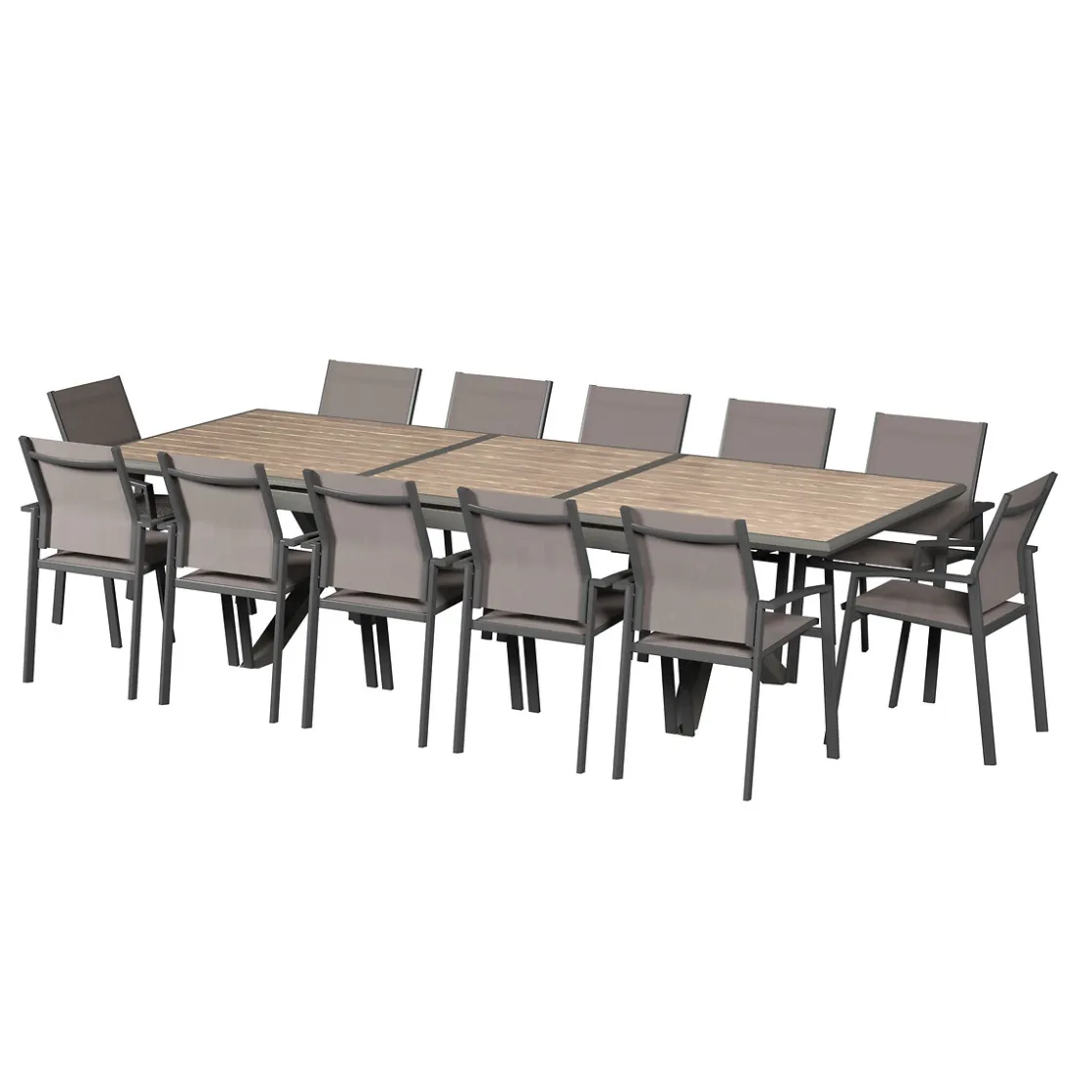 hespéride Mesas De Jardín>Mesa extensible AXIOME praline y honey 250-330cm