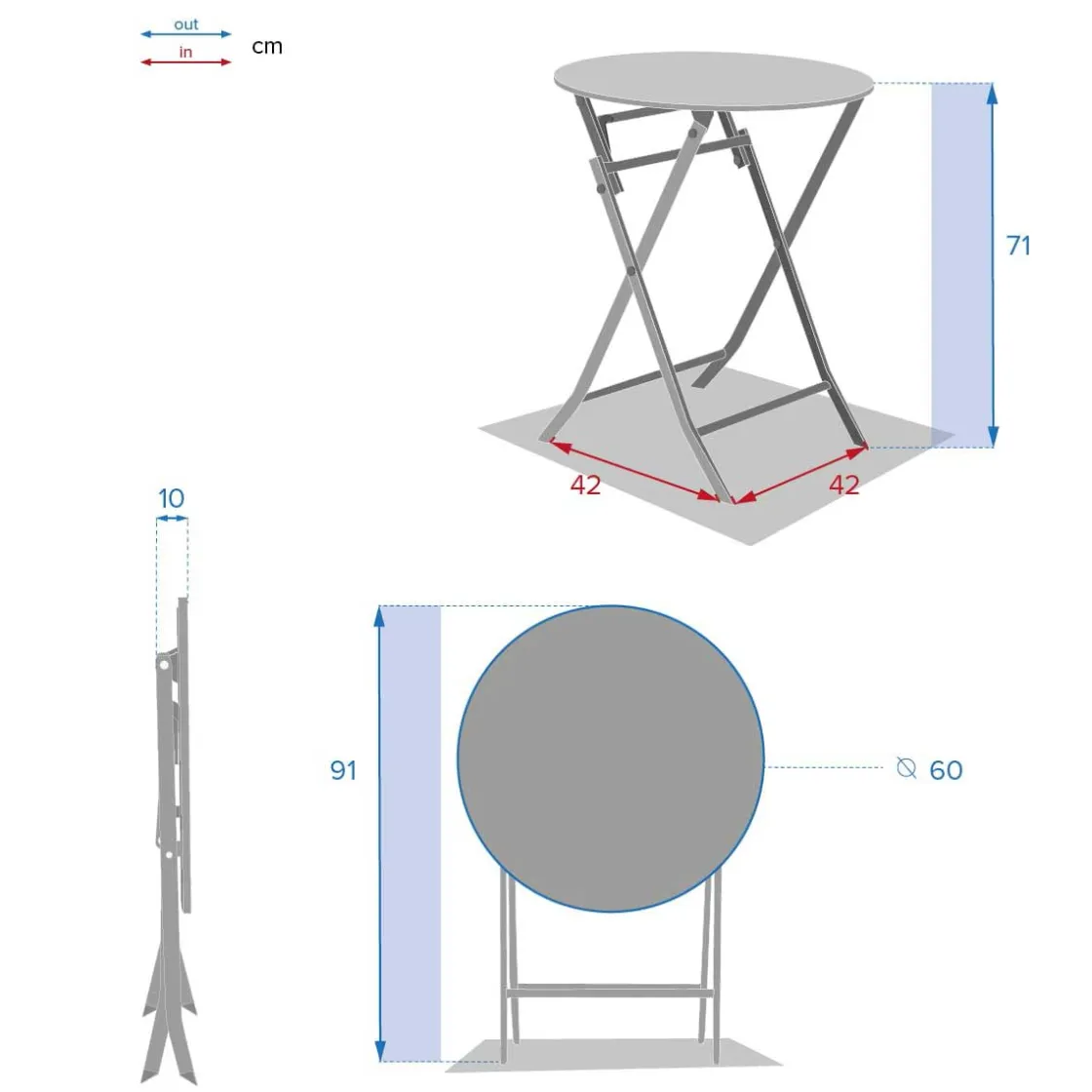 hespéride Mesas De Jardín>Mesa plegable GREENSBORO redonda argile