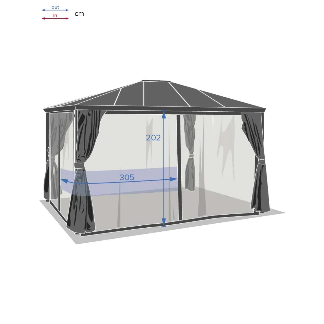 hespéride Pérgolas>Mosquitera Belice 3.6x3M