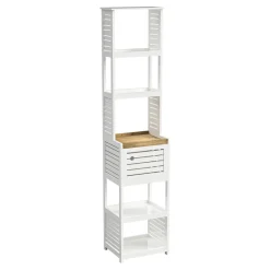 Muebles Con Lavabo Y Auxiliares>Mueble alto wc con 1 puerta RIO blanco