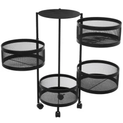 5five Muebles Y Carros De Apoyo>Mueble auxiliar redondo MAYAJ negro de acero 33x76