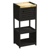 Muebles Con Lavabo Y Auxiliares>Mueble bajo con 1 puerta y cajón CANCUN negro