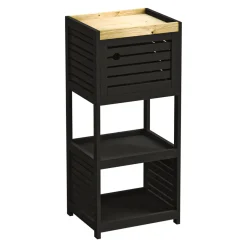 Muebles Con Lavabo Y Auxiliares>Mueble bajo con 1 puerta y cajón CANCUN negro