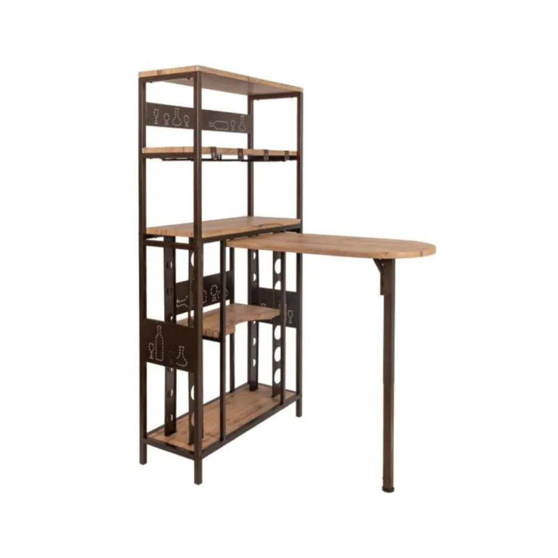 Muebles Y Carros De Apoyo>Mueble bar BOCCA con botellero y tapa removible
