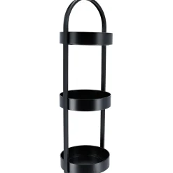 Muebles Con Lavabo Y Auxiliares>Mueble De Apoyo Negro En Metal Com 3 Cestas