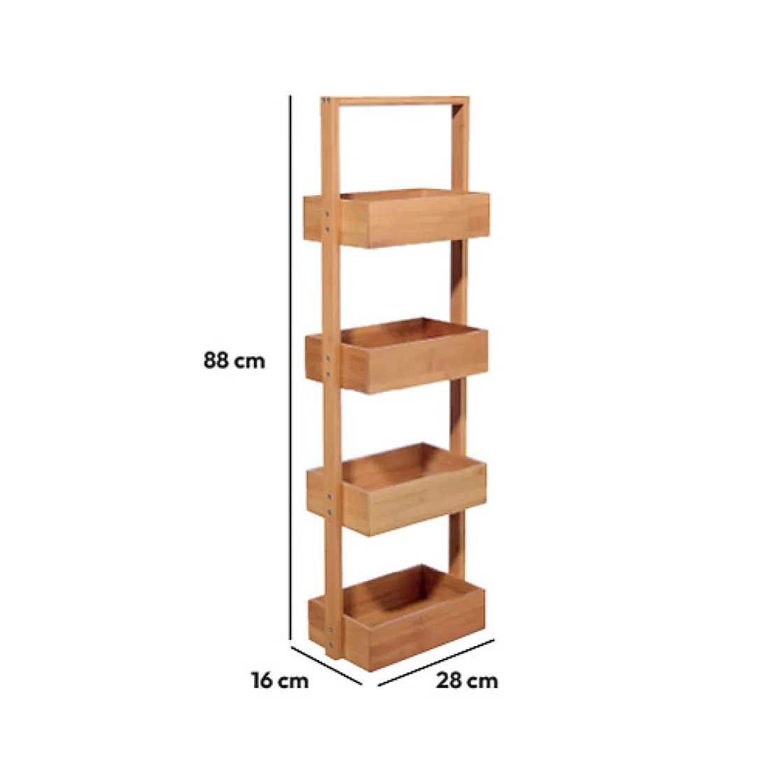 5five Muebles Con Lavabo Y Auxiliares>Mueble De Bambú 4 Estantes 28x15x88Cm