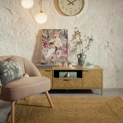Muebles Y Carros De Apoyo|Estilo Contemporaneo>Mueble de tv CHEVRON beige de mdf
