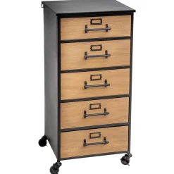 atmosphera Muebles Y Carros De Apoyo|Estilo Industrial>Mueble Metálico C/5 Cajones 42x42.8x87Cm