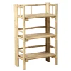Muebles Con Lavabo Y Auxiliares>Mueble para baño de bambú con 3 niveles 87.5cm