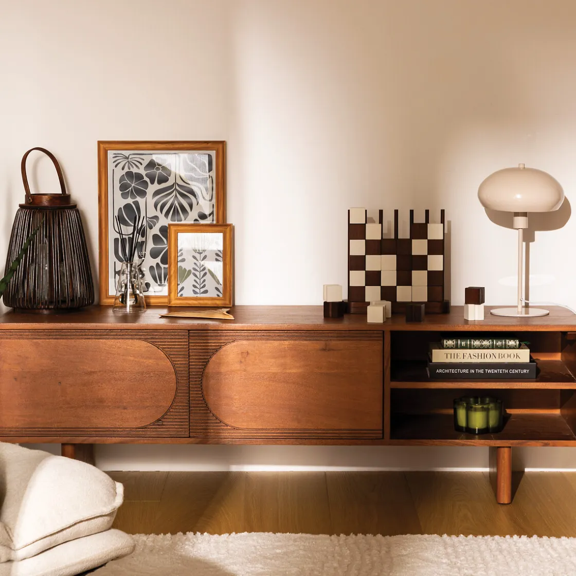 Aparadores Y Consolas|Estilo Industrial>Mueble para tv NANDA de madera de acacia 40cm