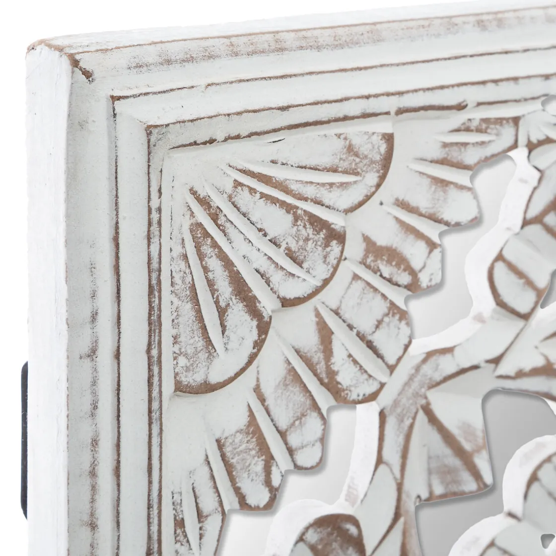 atmosphera Lienzos Y Cuadros Decorativos>Mural de Madera Tallada Blanco 58x58Cm