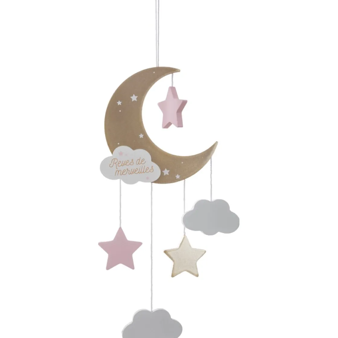 atmosphera4kids Accesorios Decorativos>Móvil De Bebé Luna Rosa 15.6x1.2x43.5Cm
