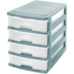 Accesorios De Almacenamiento>Organizador C/4 Cajones A4 Bajo Plástico