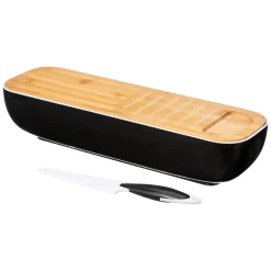 5five Cestas De Pan>Panera C/ Tabla De Bambú Y Cuchillo