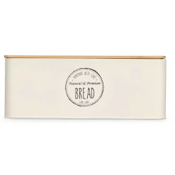 Cajas Y Frascos>Panera de metal blanco 33x18x12cm