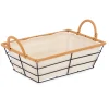 Cestas De Pan>Panera Rectangular Metálica Con Asas