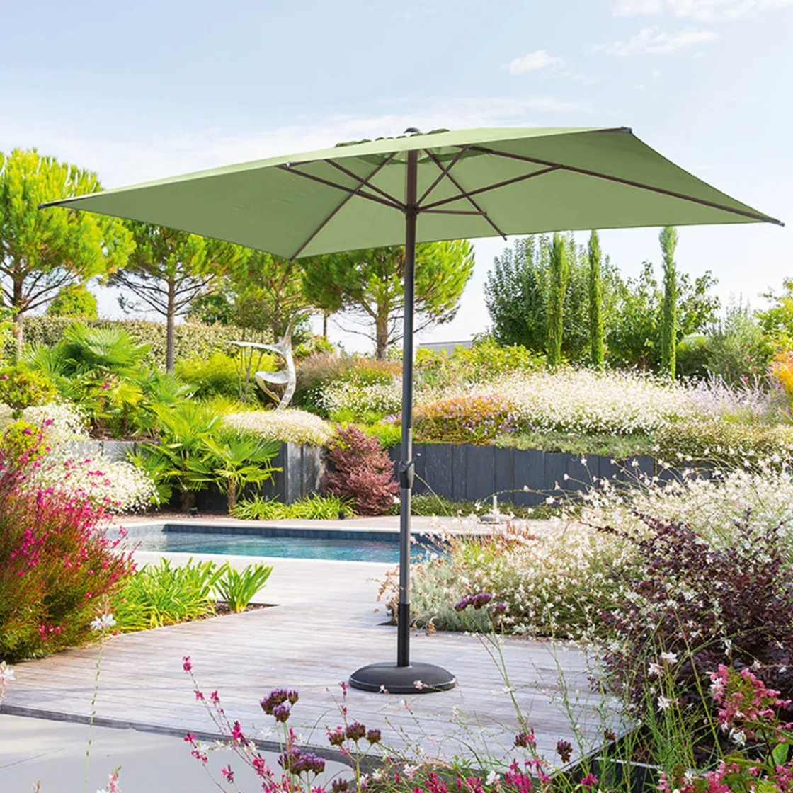 hespéride Parasol Y Bases>Parasol LOOMPA verde oliva 2x3m