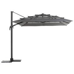hespéride Parasol Y Bases>Parasol MELHIA gris graphite e antracite 4x3m