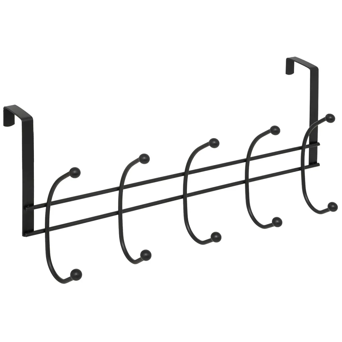 5five Perchas Y Travesaños>Percha De 10 Cabezas Con Ganchos Para Puerta Negro