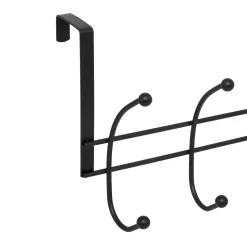 5five Perchas Y Travesaños>Percha De 10 Cabezas Con Ganchos Para Puerta Negro